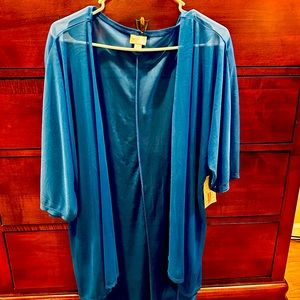 LulaRoe NWT Blue Lindsay quarter length sheer long kimono